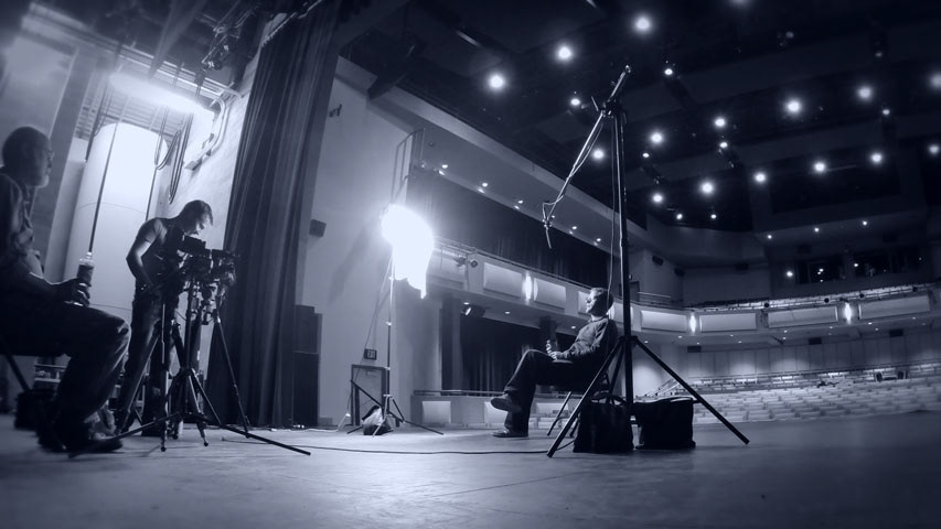 Behind the scenes filming an episode of Beyond the Gallery